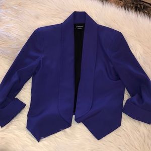 Bebe cropped 3/4 sleeve purple blazer